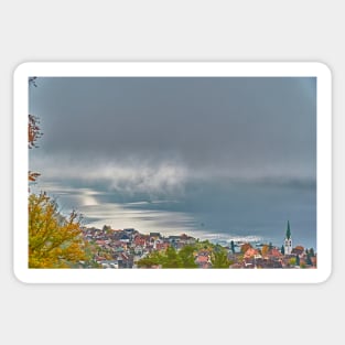 Sipplingen, Lake Constance, under the morning fog Sticker